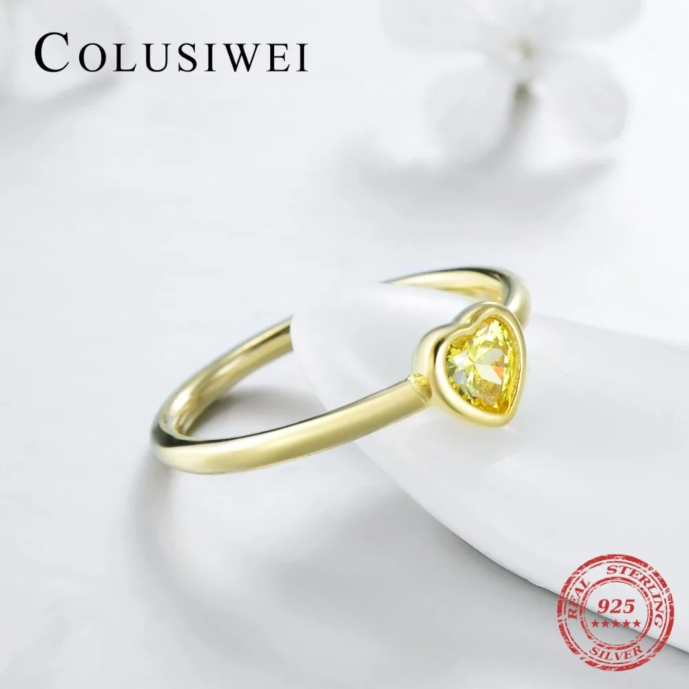 COLUSIWEI 2018 новый 100% 925 Серебряное кольцо романтичное любовное сердечко палец