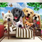 Пользовательские 3D большие фрески мультфильм милая собака фото стены ткани обои для детской комнаты спальни фон покрытие стен Papel De Parede