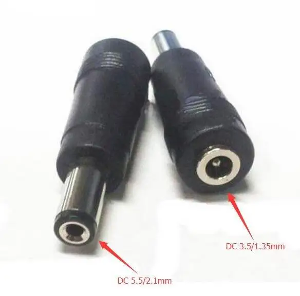 1 Pair 5.5X2.1mm to 3.5X1.35mm Male Female m/f + f/m DC Power Plug Adapter Connector Jack |