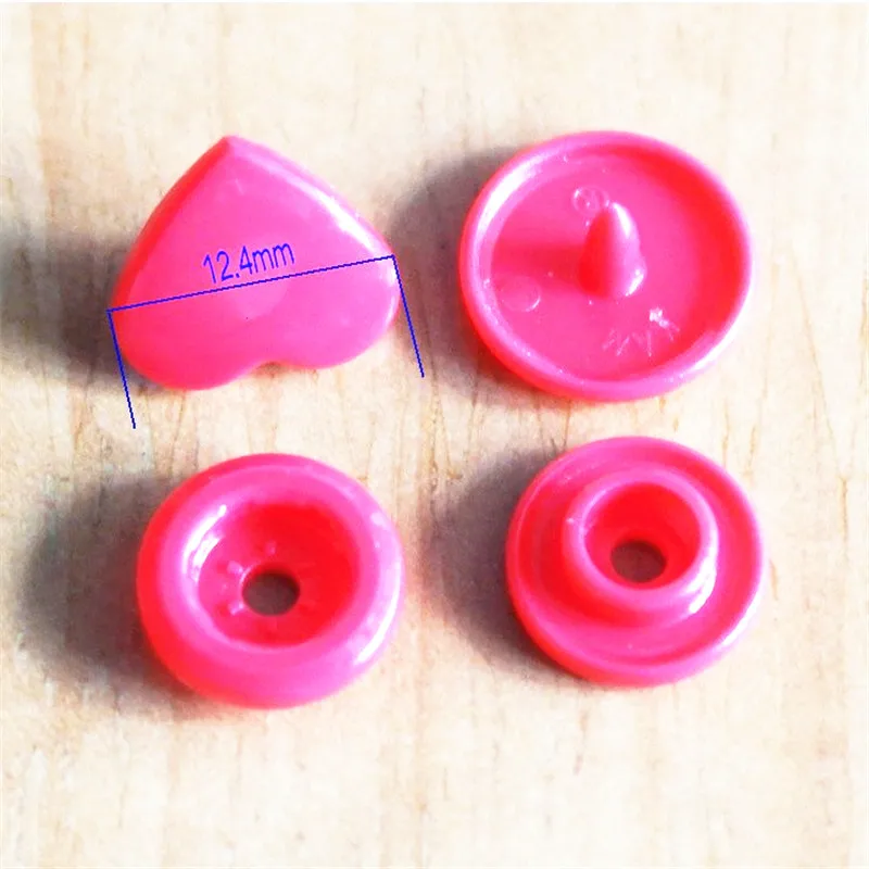 

15 colors mixed KAM heart-shaped 150 sets of the plastic snap button baby diapers With the buttons