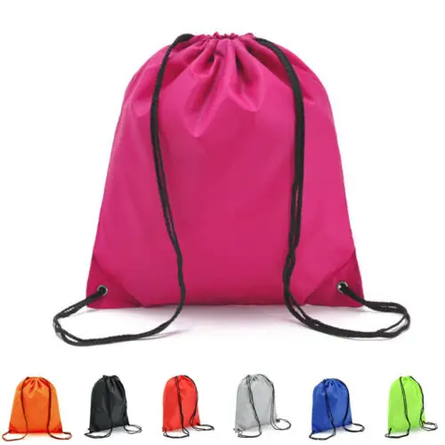 Solid Color String Drawstring Back Pack Cinch Sack Gym Tote Bag School Sport Shoe Bags 2019 NEW 7 Color