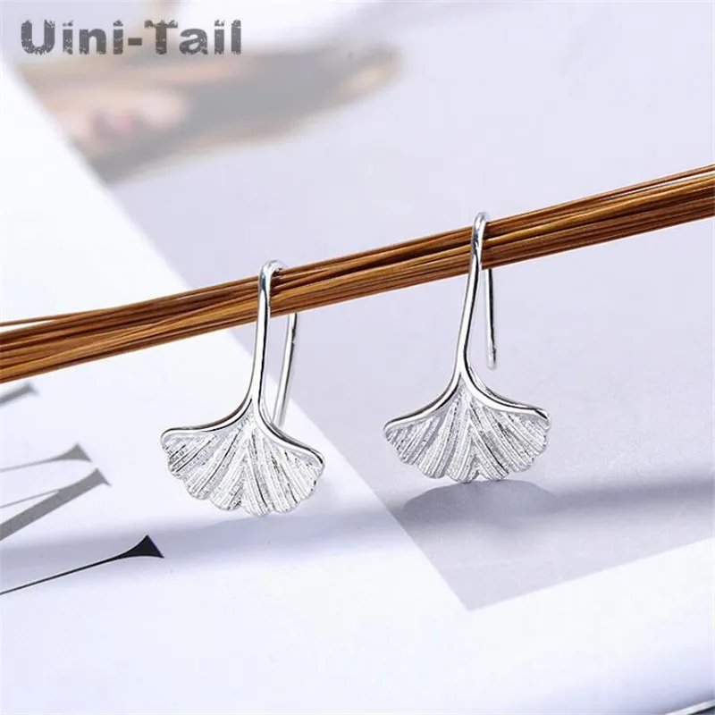 Серьги Uini Tail GN217 из стерлингового серебра 925 пробы в китайском стиле с листьями