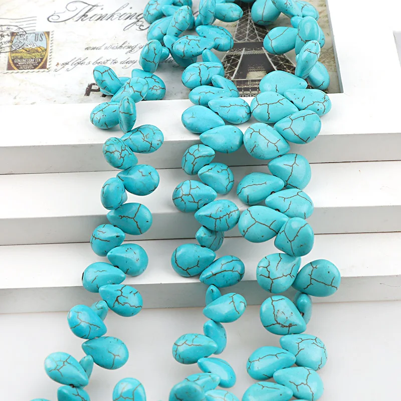 Искусственный камень Sky Голубой Бирюзовый Howlite каплеобразные бусины с семенами