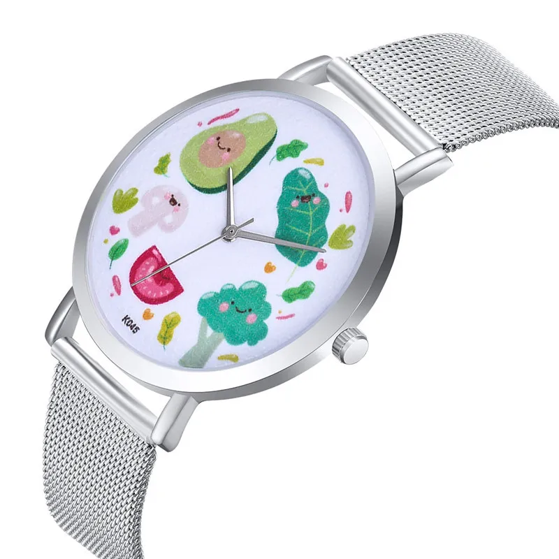 FUNIQUE Relojes Feminino ультра тонкие наручные часы для женщин авокадо сталь кварцевые