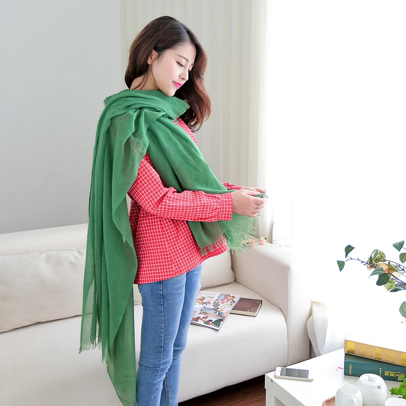 Variety cotton scarves Ms. solid thin scarf spring and summer sunscreen air conditioning cape dual long section | Аксессуары для
