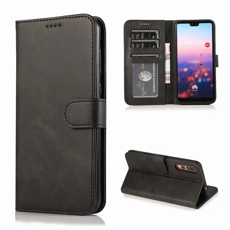 Black Case Чехол для huawei P30 Lite P20 Pro Коврики 20 крышка чехол Honor 10 8X 8C 7A 7C Y5 Y6 Y7 Y9 Nova 3i чехол-портмоне для телефона Корпус - Color: Black Case