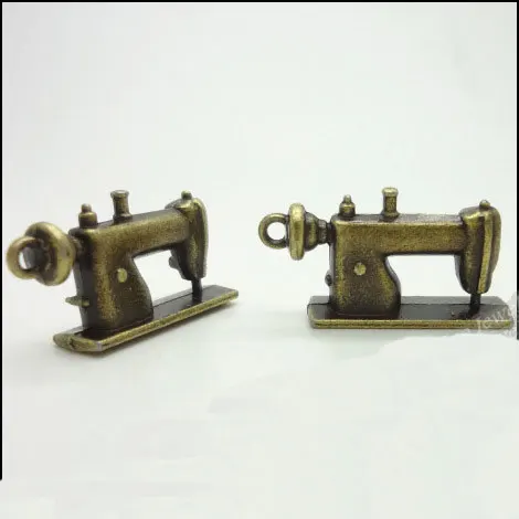 

RAINXTAR Antique Bronze Color Alloy Daily Tools Charms Sewing Machine Shape Pendant Charms 16*30mm 20pcs AAC1390