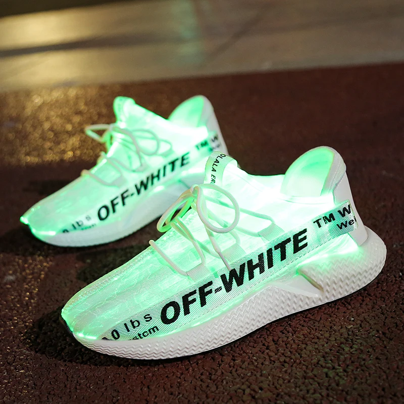 UncleJerry Size 35-44 New Led Fiber Optic Shoes for men women USB Recharge glowing Sneakers light up shoes Party and Wedding | Обувь