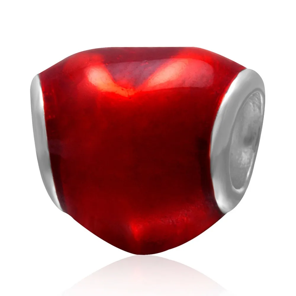 Мода в Исходном Стерлингового Серебра 925 цветы Бисер эмаль сердце подвески из