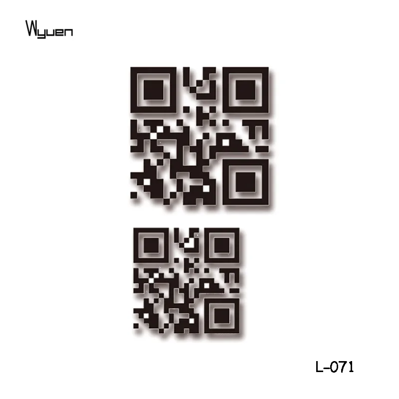 WYUEN креативная любовь qr-код поддельные татуировки для влюбленных взрослых Наручные боди-арт водонепроницаемые временные татуировки наклейки для мужчин и женщин L-071