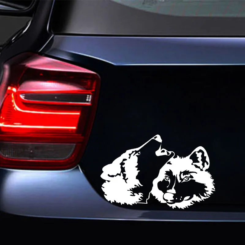 

YJZT 16CM*10.2CM Wolfs Howling Dog Animal Outdoor Free Art Vinyl Decal Car Sticker Black/Silver C10-00271