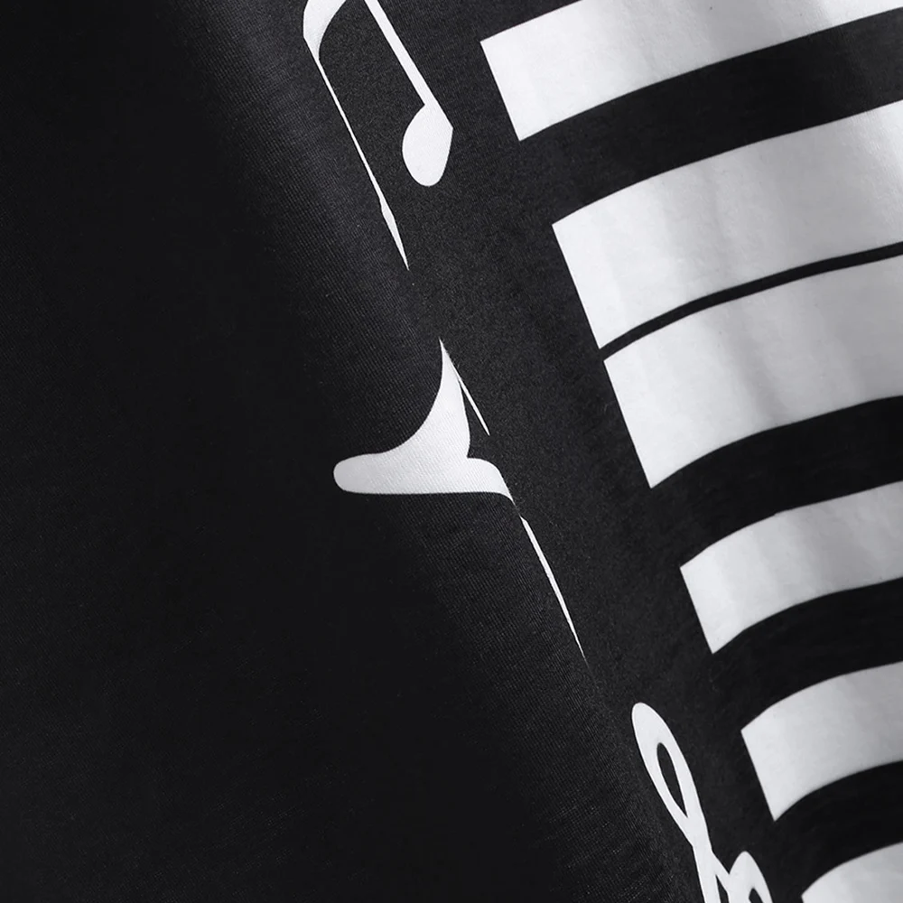 Футболка VESTLINDA женская с принтом музыкальных нот Повседневная Туника круглым