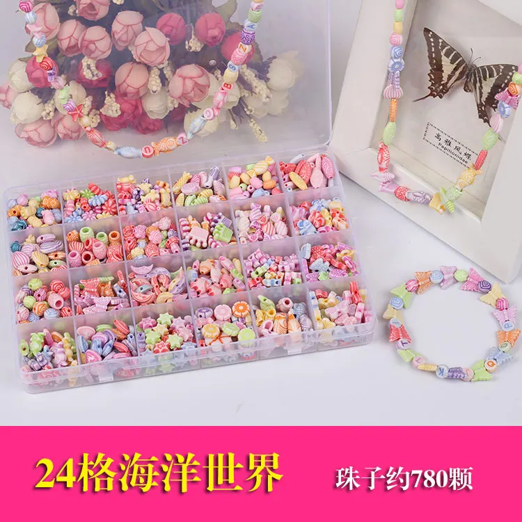 780Pcs 500 шт./лот Многоцветный бусины игрушечные лошадки дети браслет цепочки и ожерелья ювелирных изделий наборы Развивающие игрушки для детей juguete - Цвет: 780Pcs
