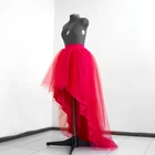 Юбка-пачка из фатина красного цвета на свадьбу, модная многослойная Асимметричная юбка для выпускного вечера