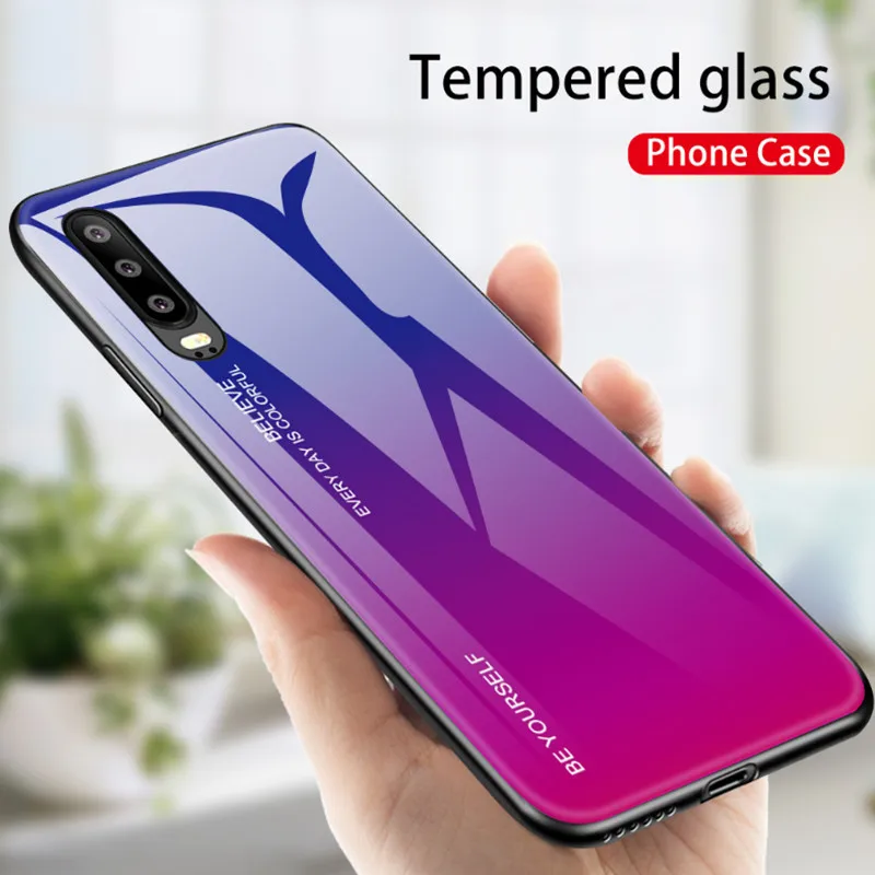 Градиентный чехол из закаленного стекла для Xiaomi Redmi Note 5 6 Pro Pocophone F1 Mi8 Mi A2 Lite 6X 5X A1 7 9