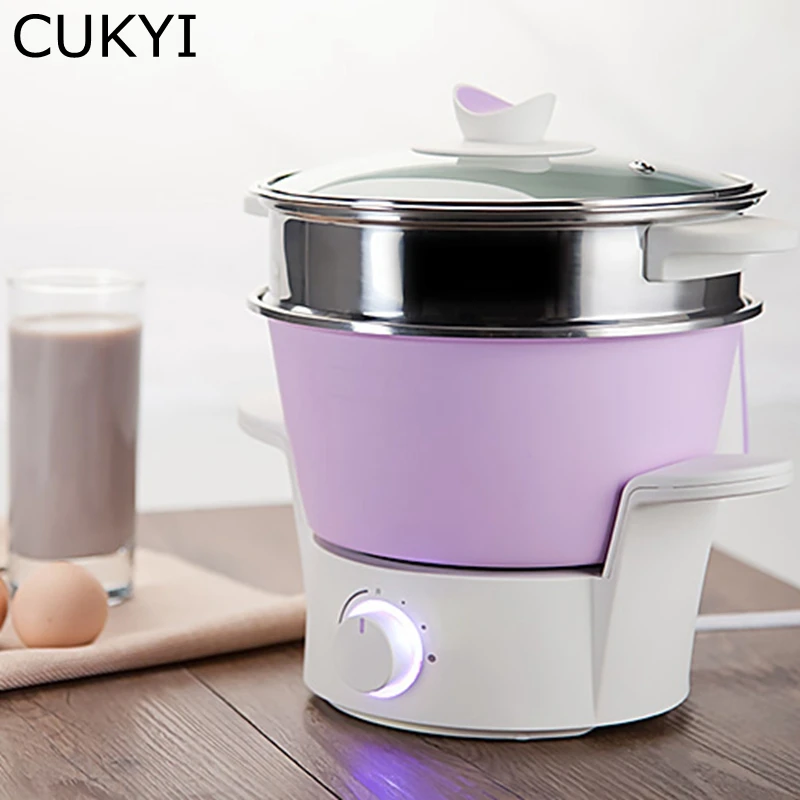 

CUKYI household electric Multi Function Cooker with stainless steel steamer colorful stew cook steam machine