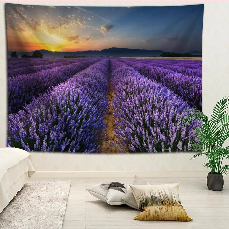 

Пользовательские Лаванда печать гобелены, пляжное полотенце, коврик для йоги, одеяло, украшение на стену, богемный декор, гобелен, больше ра...