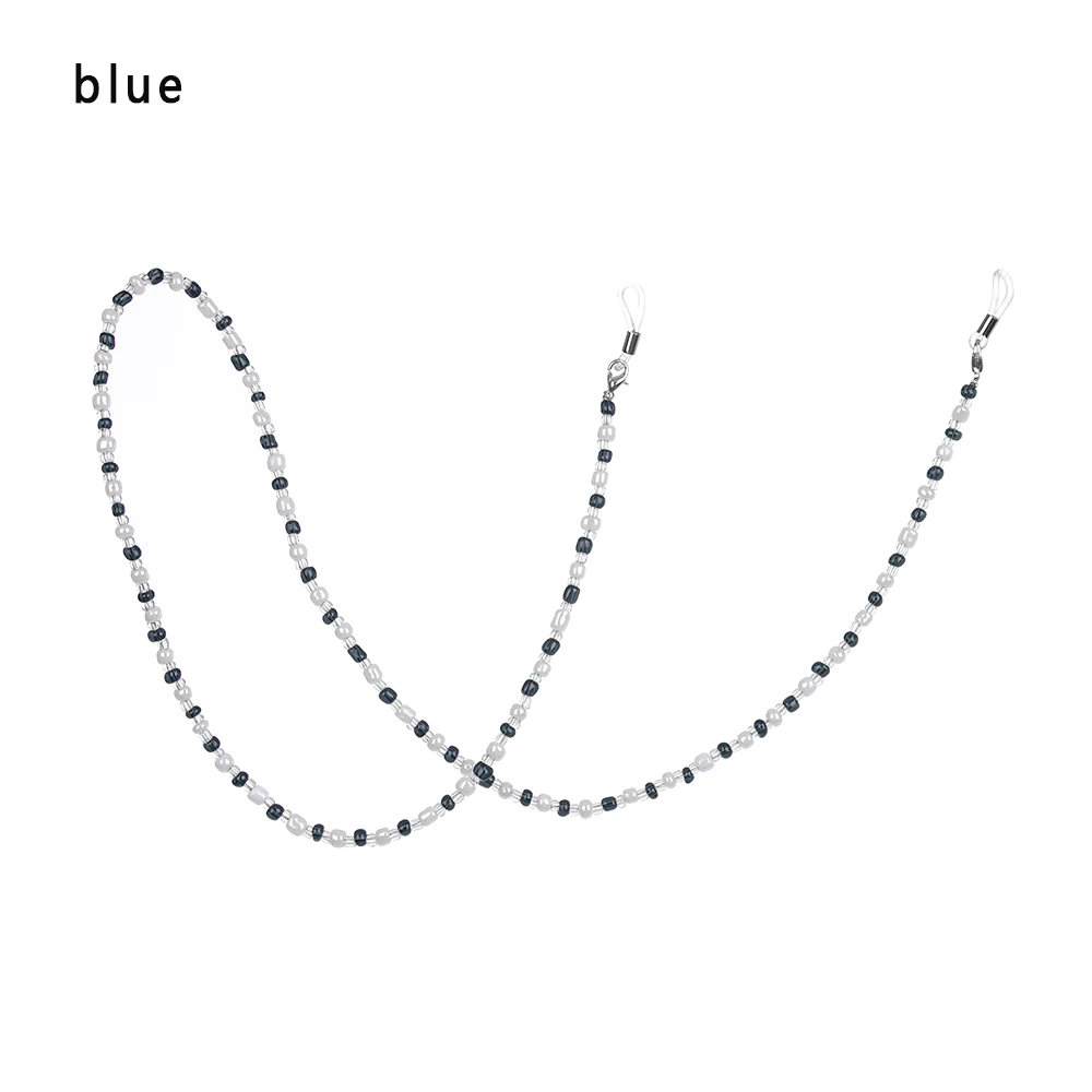 C blue 1 PC/60/70/76 см цепочка для очков для чтения для Для женщин стеклянные бусы солнцезащитные очки шнуры бисером шнурок для очков держать ремни рюмка - Цвет: C blue