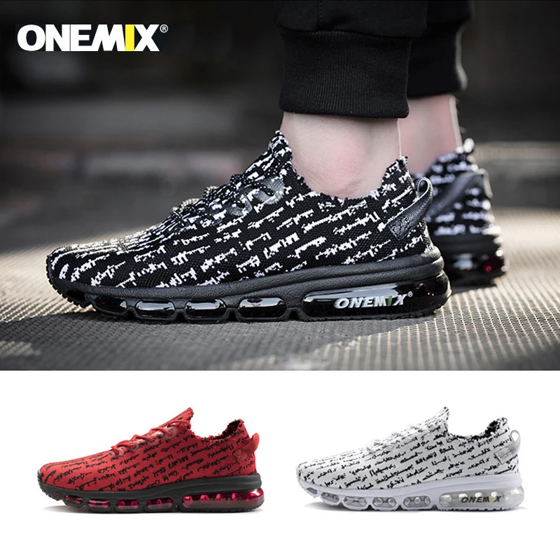 ONEMIX Man running shoes for Men Sneakers High-Quality Knitted Vamp Soft 350 Air Cushion Sport Tennis Footwear Jogging Sneakers
