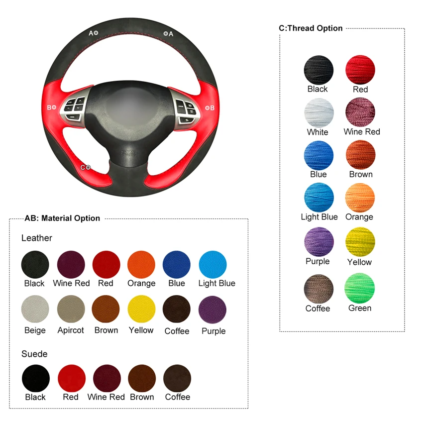 Чехол на руль MEWANT для Mitsubishi Lancer X 10 2007 2015 Outlander 2006 2013 ASX 2010 Colt|car steering wheel cover|steering