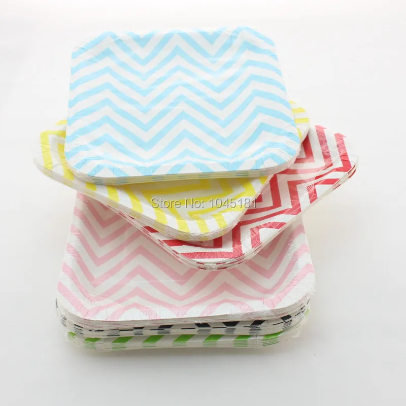 

ipalmay 9000pcs Disposable Paper Tableware Dot Striped Chevron Party Paper Plates for Birthday Wedding Party Favor