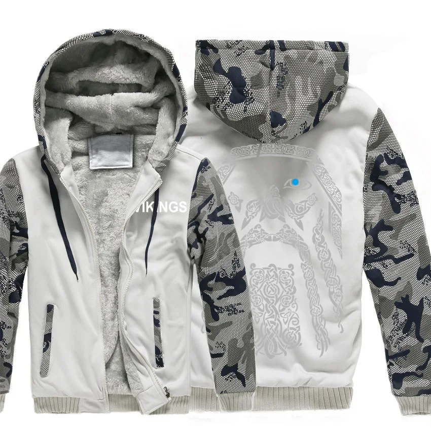 Костюмы викингов зимние утепленные толстовки с капюшоном Odin Viking мужские