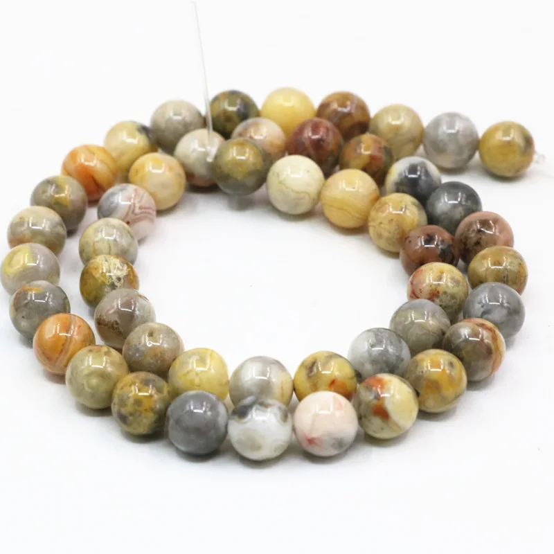 

New loose spacers natural crazy agates 6mm 8mm 10mm round beads stone onyx carnelian Multicolor diy jewelry findings 15 B3474