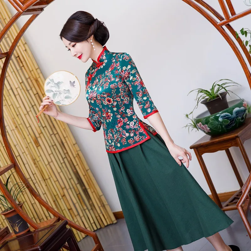 Блузка женская с цветочным принтом на кнопках большого размера m l xl xxl 3xl 4xl