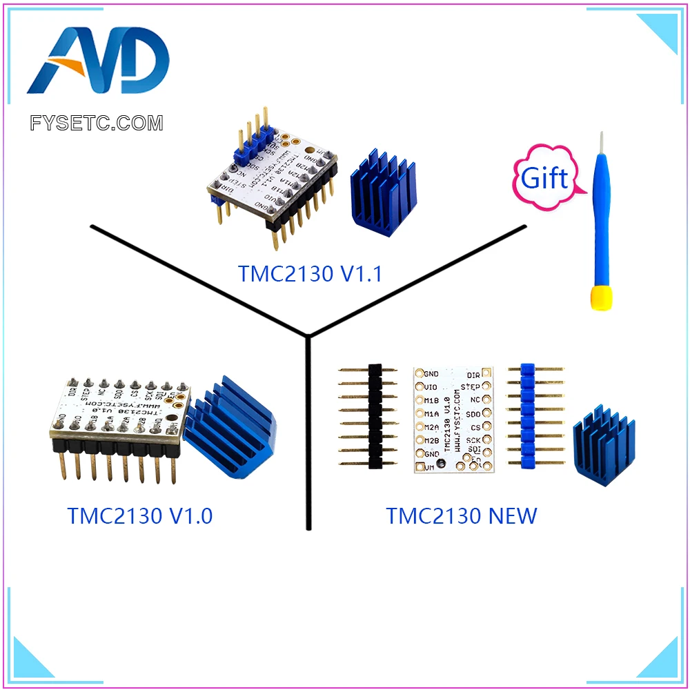 1 шт. TMC2130 V1.0 Новый V1.1 Stepstick Драйвер шагового двигателя SPI с теплоотводом ультра