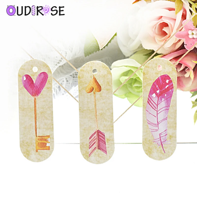 OUDIROSE 25 шт. бумага с Фламинго этикетка пеньковая веревка DIY ремесла украшение для