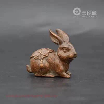 

Античная бронзовая скульптура карманного Zhenchi луна кролик маленькие украшения