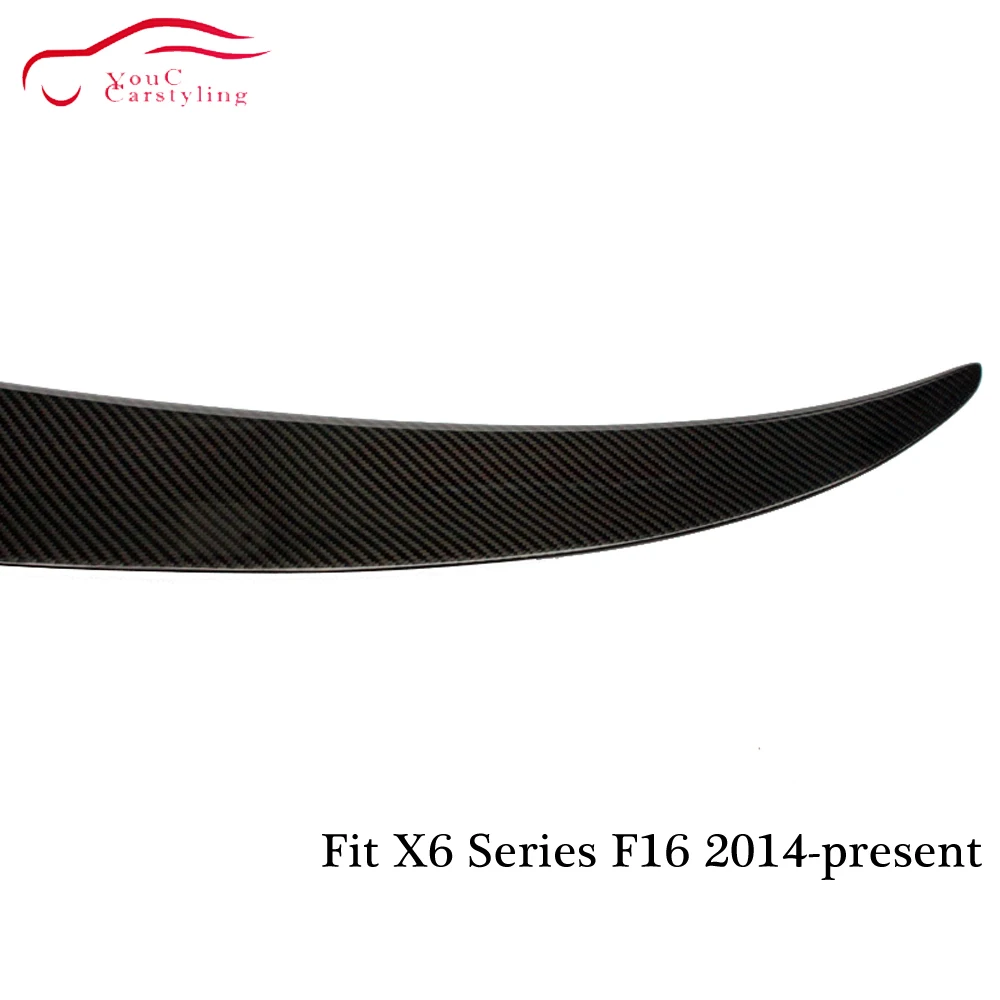 F16 Carbon Fiber Rear Spoiler Trunk Lip for BMW X6 series SUV Boot Tail Wing M-performance Style CF Black color | Автомобили и