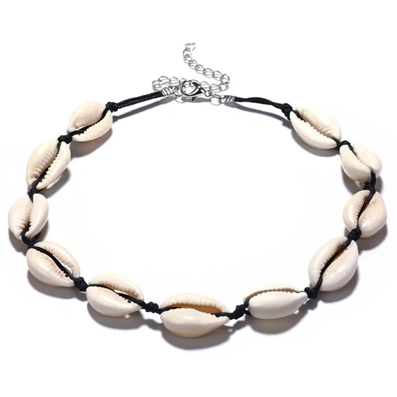 Ожерелье-чокер в стиле бохо с морской ракушкой ювелирное изделие из натуральной