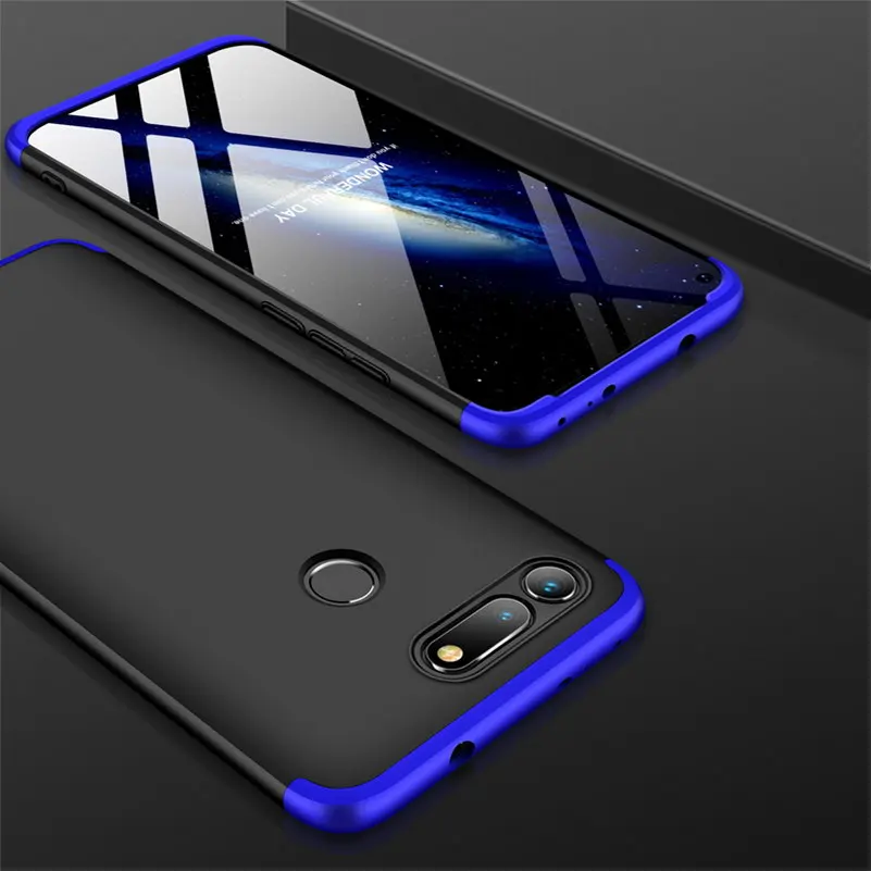 500 шт 360 градусов полное покрытие для huawei Honor V20 Примечание 10 V10 9 Lite 9i V9 8 8C 8X Max 7X 6X играть 3 в 1 Жесткий PC защитный чехол