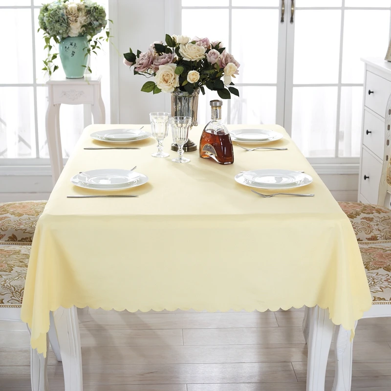 Eureapen Стильная однотонная круглая полиэфирная прямоугольная скатерть на стол