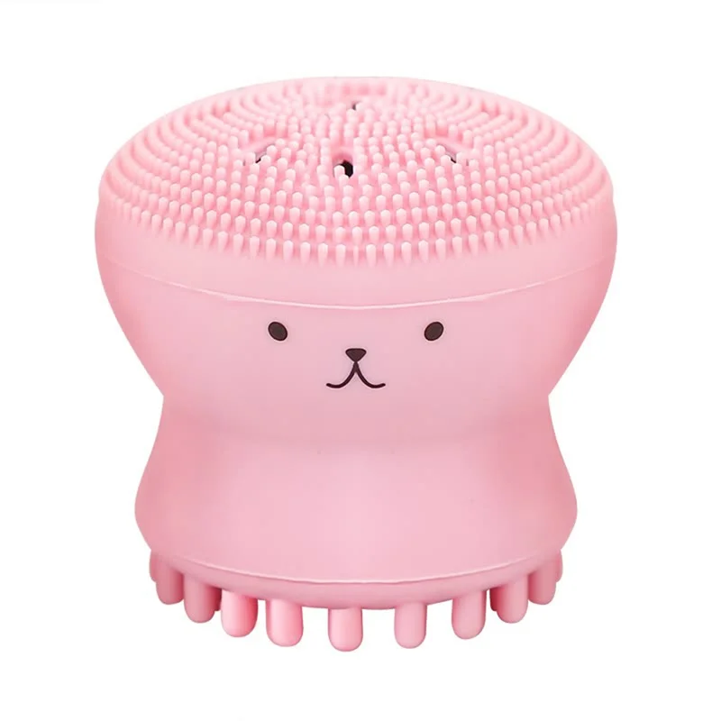

Facial Pore Cleansing Exfoliating Face Wash Skin Care Brush Lovely Animal Small Octopus Shape Silicone Deep Cleansing Brush