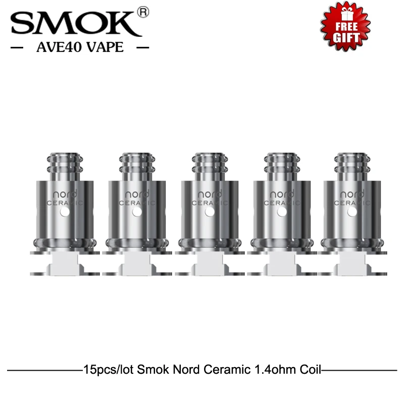 15 шт./лот SMOK Nord сменная катушка Nord Обычная 1.4ohm/сетка 0.6ohm/керамика 1.4ohm/Mesh-MTL 0.8ohm для smok Nord Kit