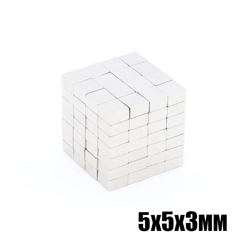 

200Pcs 5x5x3 mm Mini N35 Grade Super Strong Powerful Magnet Block NdFeB 5x5x3 Cuboid Rare Earth Neodymium permanent Magnets