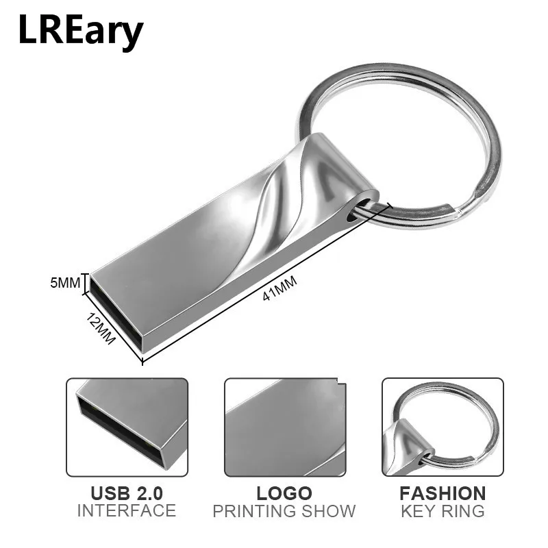 Высококачественный флеш накопитель 4 ГБ 8 16 32 USB водонепроницаемый 64 флешка брелок