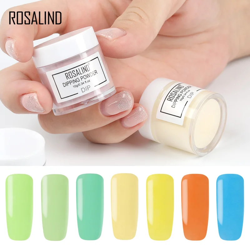 ROSALIND 10 г окунающий порошок для ногтей натуральный цвет голографический блеск
