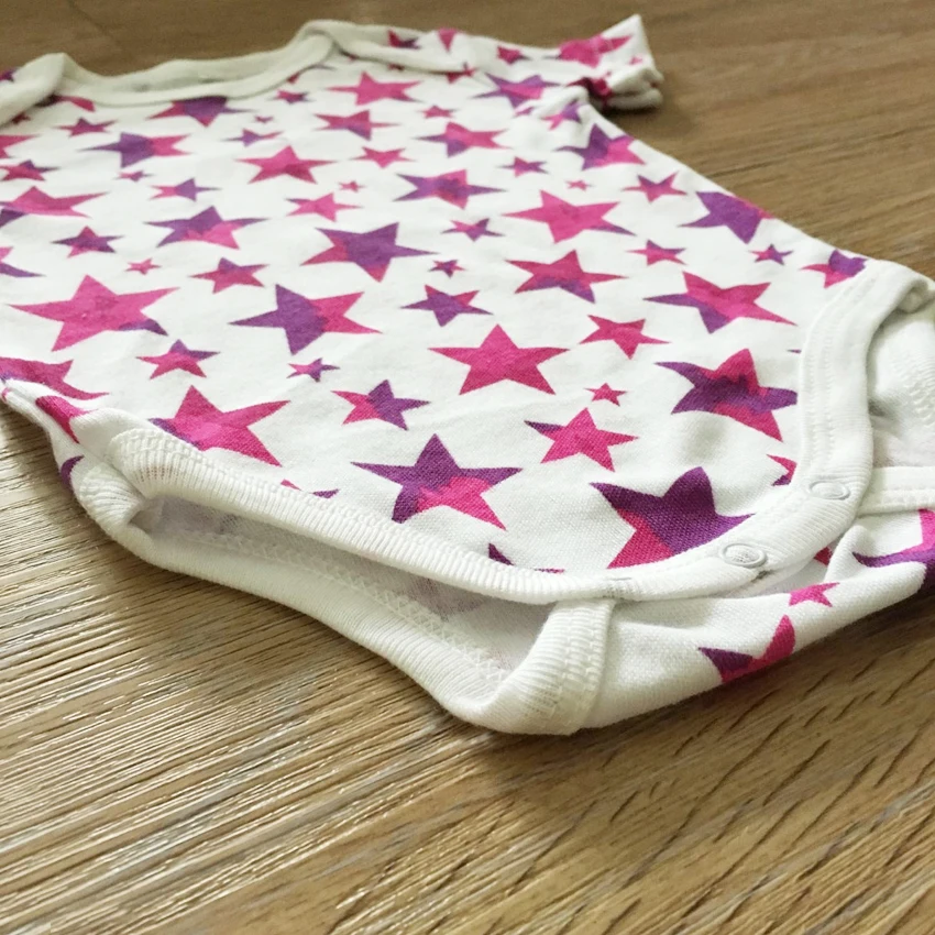 Милый хлопковый комбинезон с короткими рукавами и рисунком для малышей Летний