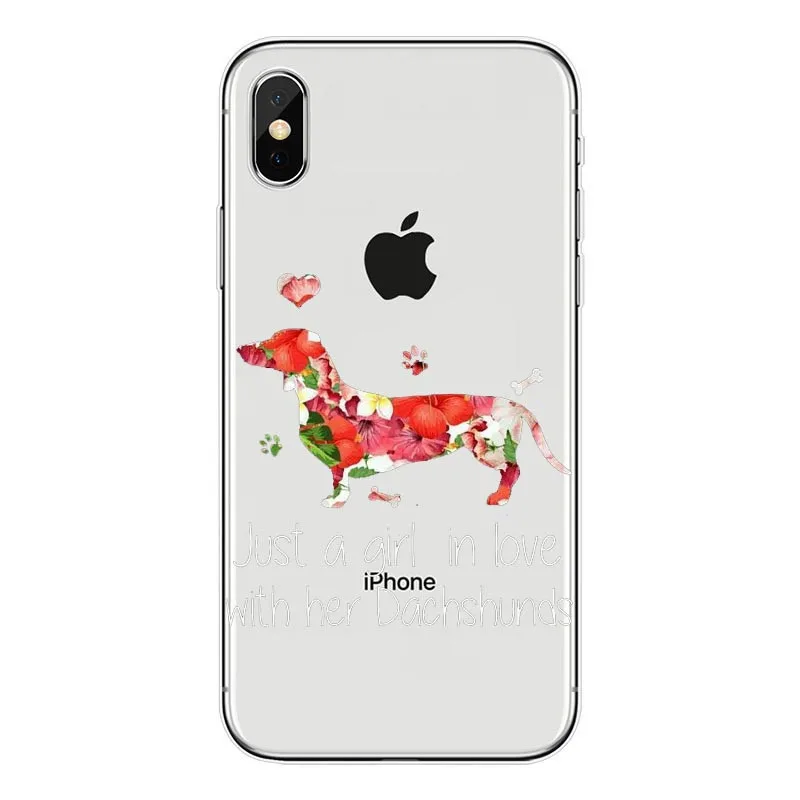 Силиконовый чехол с рисунком красивых мультяшных персонажей cao Dachshund Caso de Telefone