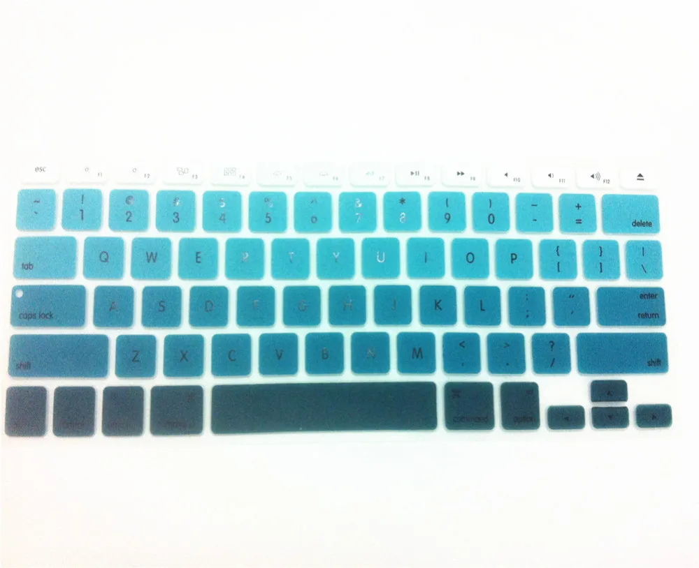 

10pcs 13" US Rainbow Gradient Green US Silicone Keyboard Protector Film For Apple MacBook Pro 13 15 17 Air Retina 13.3 MEAFO