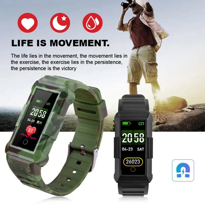 DX800 Smart Bracelet Watch Waterproof Heart Rate Fitness Monitoring Pedometer Call Reminder Sports SmartWatch for IOS/Android |