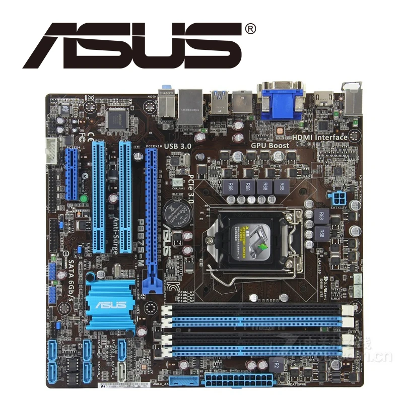 Настольная Материнская плата Asus P8B75 M B75 Socket LGA 1155 i3 i5 i7 DDR3 16G uATX UEFI BIOS оригинальная
