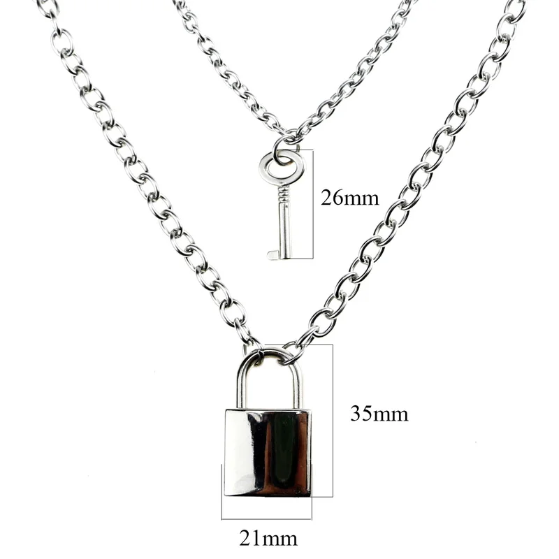2 шт./лот открывающийся замок панк цепочка из нержавеющей стали рок кулон