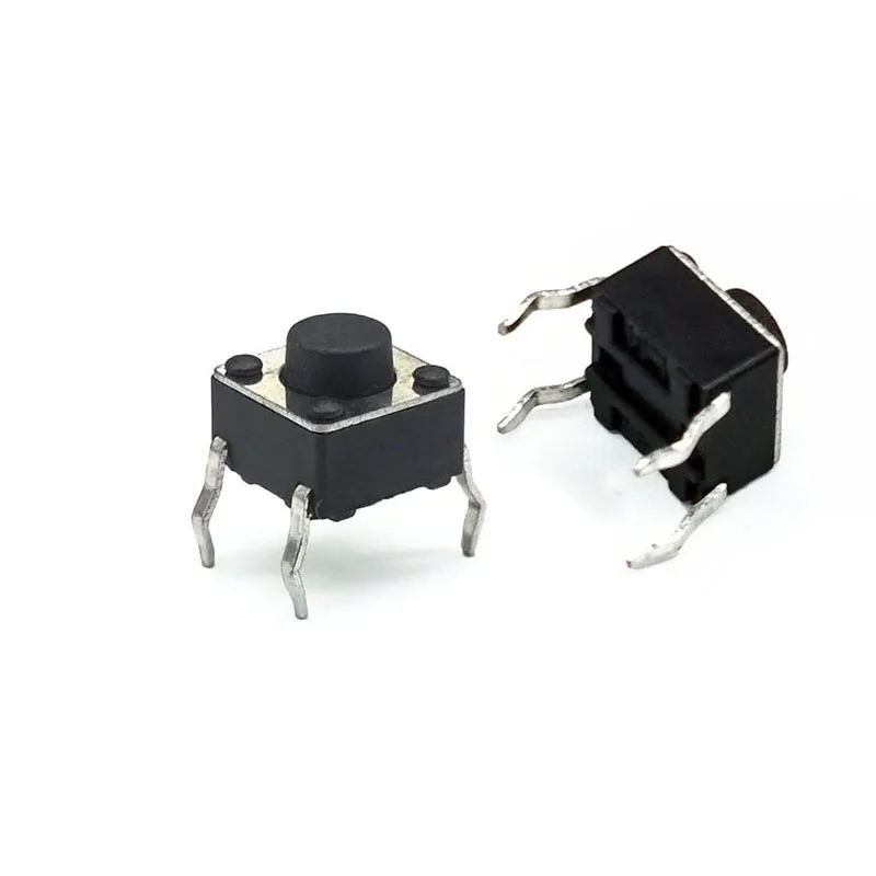 

50 pcs/lot 6*6*5.0mm DIP 4 PIN 12V 0.5A Push Button Switch Tactile Tact Direct Plug-in Self-Reset Micro Interruptor