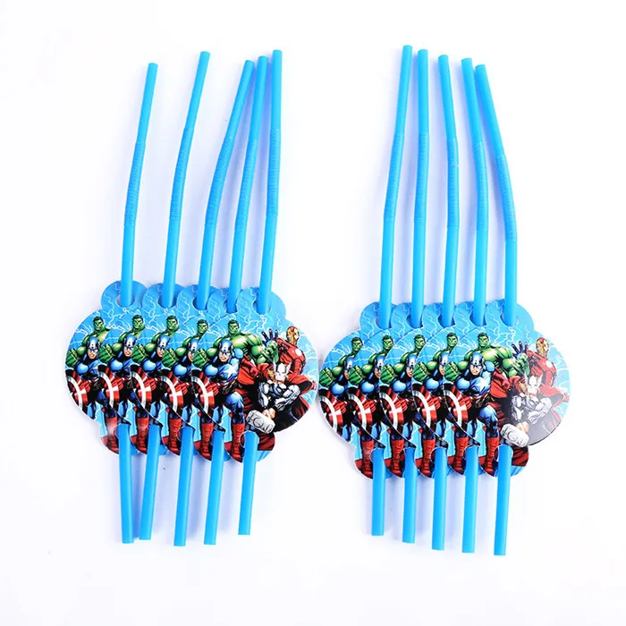 Straw 6pcss 10 шт./ЛОТТЕ Мстители одноразовая посуда бумажная тарелка торт для попкорна буфетные тарелки украшения на свадьбу на день рождения вечерние принадлежности - Цвет: Straw 6pcss