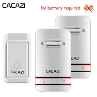 cacazi self powered wireless doorbell waterproof with no battery door bell eu us uk plug 120m remote 38 ringtones flash light