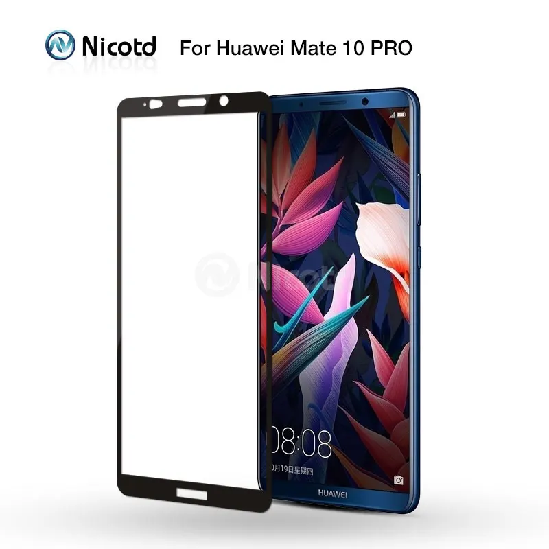 Закаленное стекло Nicotd для Huawei Mate 10 Pro Lite полное покрытие Защитная пленка экрана 9